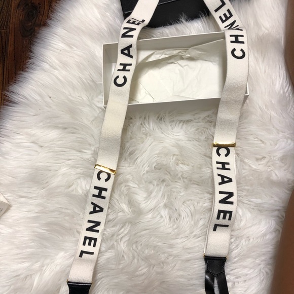 CHANEL SUSPENDERS WHITE/BLACK 🖤🤍 - Picture 3 of 7